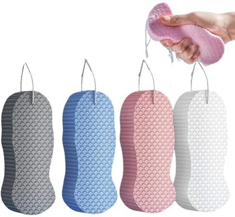 4PCS Peeling Bad Bad Schwamm, superweicher Peeling -Schwamm für Dusche, wiederverwendbares totes Hautentferner für Erwachsene Kinder und Frauen.
