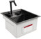 Fregadero de cocina oculto de acero inoxidable de 13,78 x 29,6 x 9,06 pulgadas con tapa de acero inoxidable, fregadero cuadrado que ahorra espacio adecuado para lavar alimentos, frutas y verduras