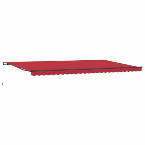 vidaXL Einziehbare Markise Rot 600 x 300 cm Polyester und Stahl, Garten und Terrasse, rechteckige, Moderne, ausziehbare Markise, wetterfest, Sommerschutz für die Terrasse