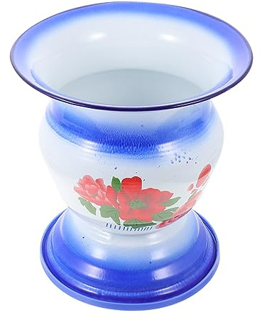 FOYTOKI 1 Satz Vintage Urinal Pot mit Antirutschring Robuster Emaille Urinbehälter für Erwachsene Tragbar Reinigen für Unterwegs Haushalt Retro