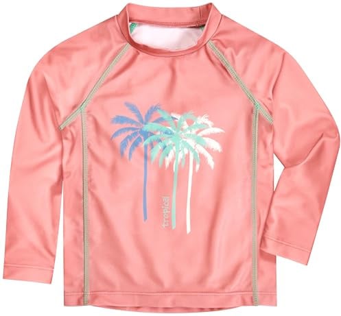 Playshoes Unisex Kinder Langarmshirt Rash-Guard-Shirt, Lang Koralle Palmen, 98-104