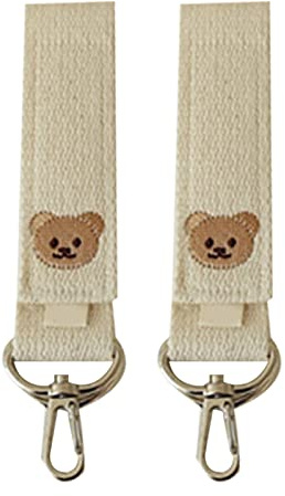 1 Paar Organizer-Haken, niedliche Bärenhaken, verstellbare Taschenhaken, stabiles Zubehör, Baby, strapazierfähig zum Aufhängen von Wickeltaschen