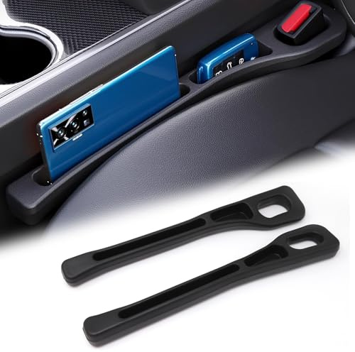 Kunaxku 2 Pezzi Contenitore di Conservazione per Sedili Auto, Organizzatore per Spazio Sedile Auto, Riempitivo Universale per Sedile Auto, Previene la Caduta di Oggetti per Spazio Sedile Auto (Nero)