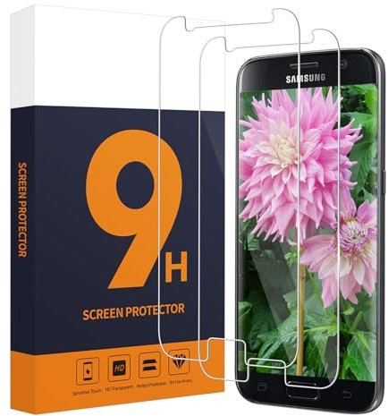 Carantee Verre Trempé pour Samsung Galaxy S7, pas de bulles protection écran, Dureté 9H, Couverture 2.5D, Sensible au Toucher, 0.33mm Transparent HD Samsung S7 vitre protection-2 pièces