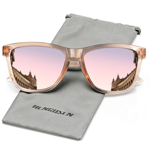 HENGOSEN Sonnenbrille Damen Polarisiert Sunglasses-Woman: Polarisiert Sonnenbrille uv400 Schutz Verspiegelte Sonnenbrillen