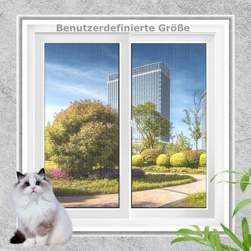 DUOLEH Benutzerdefinierte Katzennetz Fenster Katzenschutzgitter für Fenster | Katzennetz für Balkon, Fliegengitter Fliegenschutz Insektenschutz, mit Klettverschluss, für Einfache Montage, Ohne Bohre