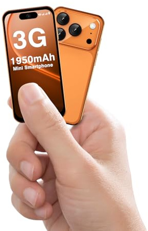 ZOKOE Desbloqueo de un Mini móvil 3G, Doble SIM, desbloqueo Facial, Pantalla HD de 3,88 Pulgadas, un móvil de Repuesto pequeño y Bonito, un Smartphone Compacto para niños y Estudiantes (Naranja +3G)