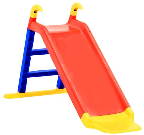LoogCape Tobogán infantil de 141 cm de polipropileno para jardín e interior, con escalera estable y pasamanos, resistente a la intemperie, para niños a partir de 12 meses, máx. 30 kg, resistente a los