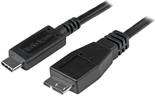 StarTech.com USB C to Micro USB Cable 0.5m - USB 3.1 Type C to Micro USB Type B Cable - Micro USB 3.1 to USB-C - Thunderbolt 3 Compatible (USB31CUB50CM), black