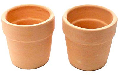 Melody Jane Dolls House 2 Large Clay Terracotta Plant Pots Garden Accessory