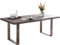 DELIFE Esszimmertisch Edge Akazie Platin 180x90 XL Edelstahl Schmal Live-Edge
