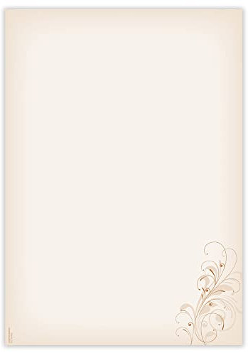 Designpapier Neutral braun DP800 – 50 Blatt Briefpapier – Hochwertiges Motivpapier Geburtstag, Einladung, Brief, Jubiläum, Liebesbrief – Laser- & Inkjetdrucker geeignet – Druckerpapier A4 90g/m²