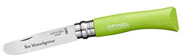OPINEL Kindermesser, Buchenholz, grün, mit Namensgravur