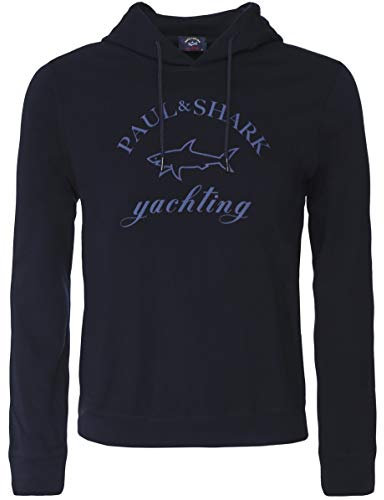 Paul and Shark Herren Baumwollloogo-Kapuzenpulli Marine XL