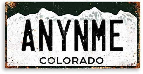 Personalised American Number Plates - Custom Colorado – Sticky Pads | Printed Metal Wall Sign Plaque Printed Metal Wall Sign Plaque Show Plate