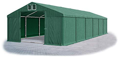 Das Company Lagerzelt 6x12m wasserdicht mit Bodenrahmen dunkelgrün Zelt 560g/m² PVC Plane hochwertig Zelthalle Summer Floor SD
