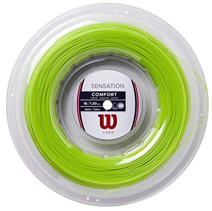 Wilson Sensation, WR830170116 Corda per Racchetta da Tennis, Calibro 16 (1.30 mm), Verde Neon