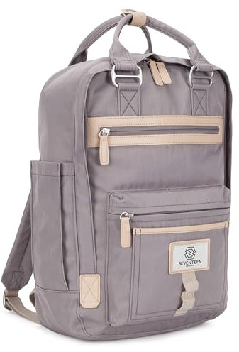 SEVENTEEN LONDON – 12L Laptop-Rucksack für Damen 13 Zoll Mädchen Jungen Schulrucksack Wasserabweisendes Nylon Tagesrucksack in Lila für Universität/Reisen/Herren – 'Wimbledon'
