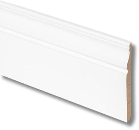 Plinthe Ducale laquée blanche classique, blanc 140 x 12 mm