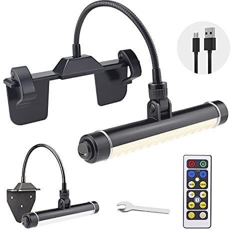 HONWELL Bilderleuchte Batterie LED Wandleuchte mit Fernbedienung 360° Schwenkarm Wiederaufladbare Dart beleuchtung Kabellos Malleuchte, Bilderlampe mit 3 Beleuchtungsmodi zum Malen, Schwarz
