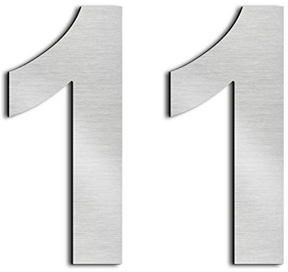 nanlyiau 2pc 3in numero civico esterno adesivo numero civico acciaio numero civico acciaio inox realizzato in solido acciaio inossidabile 304 Argento(12)