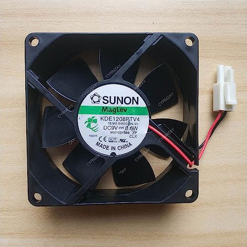 CYRMZAY 80x80x25mm 9V 0.6W 2-Pin Cooling Fan for SUNON KDE1208PTV4, Desktop & Laptop, 25dB Noise Level