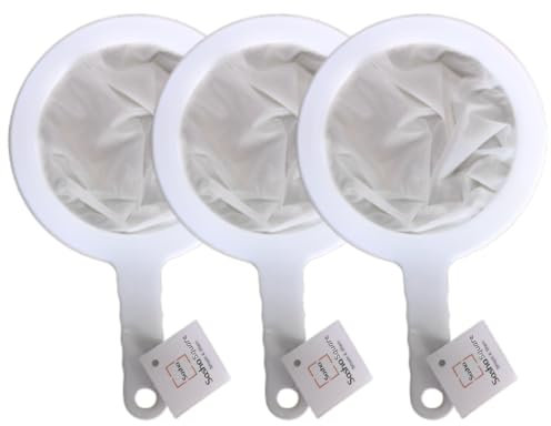 Sasha Square Passoire de cuisine en maille de nylon ultra fine I filtre cuillère en plastique pour lait de soja café lait yaourt jus kéfir coladores de cocina (lot de 3-100 + 200 + 400 mailles)