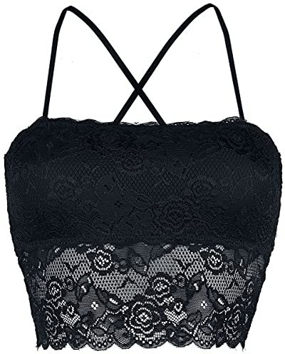 Forplay Laced Top Bandeau Frauen Top schwarz S 90% Polyamid, 10% Elasthan Basics