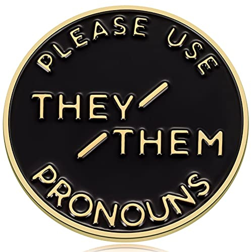 Ukodnus They Them Pronomen-Pin aus Edelstahl – Trans Pins für Schwule & Lesben – Gay Pride Zubehör – LGBTQ Pins für Pride Festivals