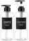 Segbeauty Botellas de loción de jabón de 16.9 oz, Botella de champú Recargable de 2 Piezas, con Etiqueta de 500 ml, dispensador de champú de plástico vacío con Bomba (Transparentes)