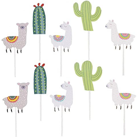 TOSSPER 25pcs süße Kuchen Topper Papier Alpaka Kuchen Dekoration Topper Cupcake Toppers Einsatz Obst Dessert Tisch Party Dekor