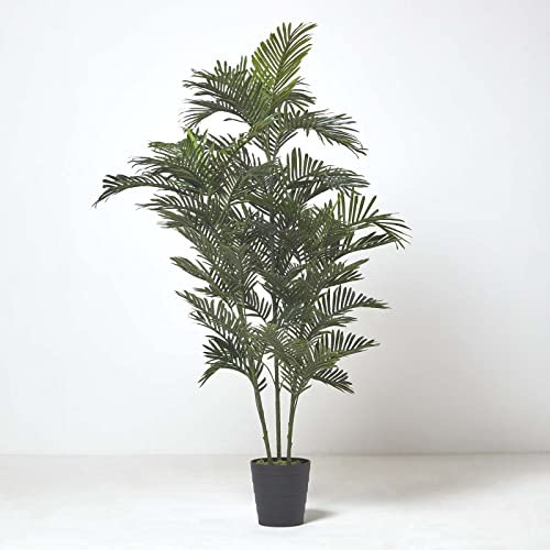 HOMESCAPES große Indoor-Palme, dekorative Kunstpalme im Topf, künstliche Mini-Palme als Wohndeko, realistischer Kunstbaum, 180 cm hoch