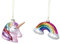 Weihnachtsanhänger Glas Einhorn und Regenbogen