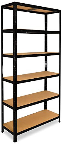 shelfplaza® 180x90x40cm BLACK Schwerlastregal schwarz/Metallregal schwarz 6 Böden à 145kg Tragkraft/Lagerregal schwarz Regal Keller Haushaltsregal schwarz/Metall Regal schwarz Metall stehend