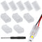 Aroidful 10 Pezzi 2 Pin Connettori per Strisce LED Trasparente Monocolore per 10mm Silicone Impermeabile e Non SMD 5050 3528