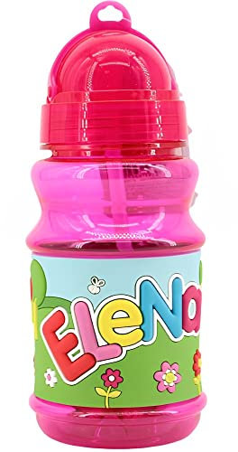Botella Agua con nombre Elena para niños, 100% a prueba de fugas, sin BPA, 350 ml, para guardería, colegio, viajes y deporte Regalo de Niños 5-10 años para Colegio Cumpleaños(350ML))