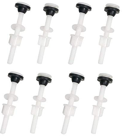 Lot de 8 kits de réparation en plastique pour réservoir de toilettes M10 avec vis et joint d'étanchéité