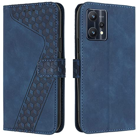 OKZone Kompatibel mit Realme 9 Pro Plus/Realme 9 Pro +/Realme 9 4G Hülle, PU Leder Handyhülle Tasche Wallet Schutzhülle Flip Cover Klappbar Brieftasche Etui mit Magnet Kartenfach Lederhülle (Blau)