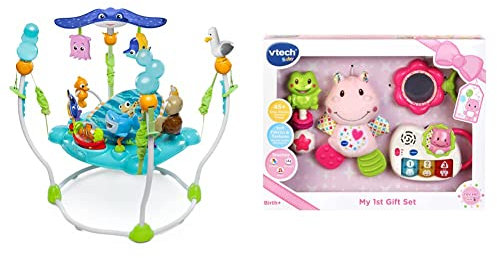 Bright Starts, Disney Baby, Finding Nemo Sea of Activities Jumper, Activity Centre with 13 Activities, Lights, Music and Ocean Sounds, Adjustable Height Baby Rattle & Baby Musical Toy