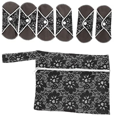 HEALLILY Serviettes Hygiéniques Lavables Pour Femmes Enceintes 6 Pièces Avec De Rangement Protection Maternité Post-Partum Réutilisable Confort Quotidien Couleurs Assorties