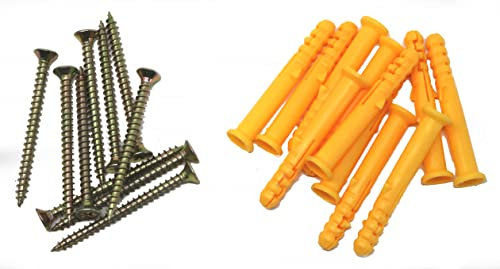 fiXte M5 Screws and Plugs Set Suitable for Concrete Brick and Wood 40mm and 60mm Sizes (M5 x 60mm)
