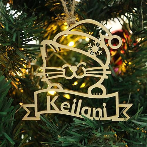 IEK personalisierte Weihnachten,personalisierte Familie Christbaumschmuck mit Namen von Familienmitgliedern Christbaumschmuck mit Namen Weihnachtsdeko aus Holz (XF9)