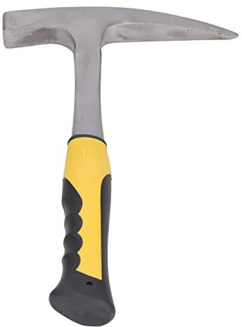 Geology Kit, Rock Hammer, Brick Hammer Rubber Handle Impact Resistant Geological Pointed Head Duckbill Hammer(Small)