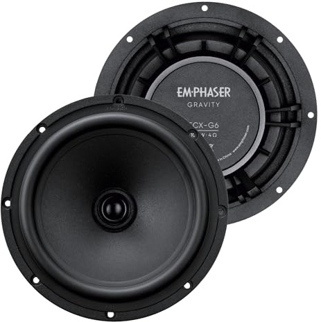 EMPHASER ECX-G6 – 16,5 cm 2-Wege Koaxialsystem, 100 W Auto Lautsprecher | Klangstarkes 6,5 Zoll Soundsystem für PKWs & Wohnmobile, für Armaturenbrett, Türen & Heck, geringe Einbautiefe, 1 Paar