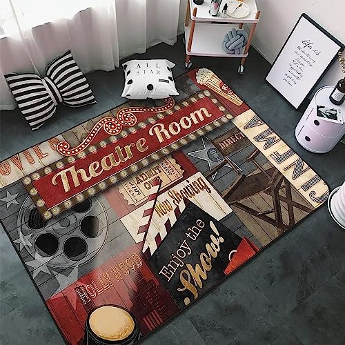 3D-Gedruckter Heimkino-Tickets 60 X 90 cm -Kunstteppich, Dekorativer Teppich Für Schlafzimmer, Kinderzimmer Oder Wohnzimmer - Polyester-Soft-Touch,