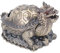 Tissting Vintage Aschenbecher mit Windfester Deckel, 20cm 3 Schlitze Bronze Zinklegierung Drachen Schildkröten Schreibtisch Deko Metall Aschenhalter für Büro Wohnzimmer Schlafzimmer