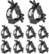 Truss Brackets Stage Light Clamp Lighting Clamps, Pack of 10 Eyeshot Premium 50 mm 2 Inch Aluminium Light Clamps with TÜV, Strong Load Capacity 100 kg 220 lb, Suitable for 48-52 mm Tube Black
