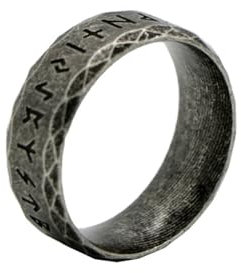 KnSam Ring Hochzeit Herren 8MM, Retro Geometrisch Pärchenringe Herren Ringe Eheringe, Edelstahl Ring Bronze, Gr.57 (18.1)