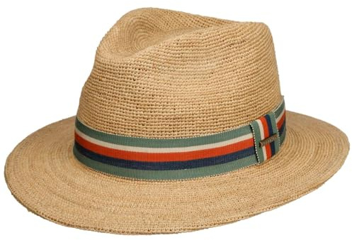 Stetson Littlefield Raffiahut Traveller Stil Naturfarbener Hut Luftig Handgefertigt Damen Herren Frühjahr Sommer