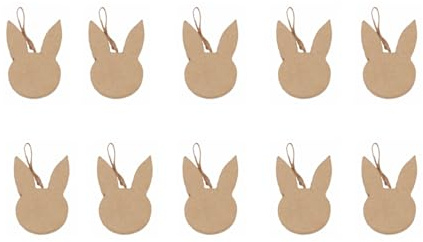 Décopatch AC843Cpack 10x Kaninchenkopf aus Pappmaché 6,5x9cm Kartonbraun
